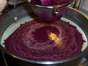 Elderberry puree strained into the must