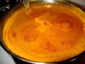Boiling honey, expanded to 3x its normal volume