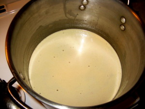 Melted honey. Just keep stirring, and watch it expand, like magic, to 3x its original size!